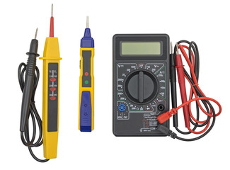 Voltage tester on white