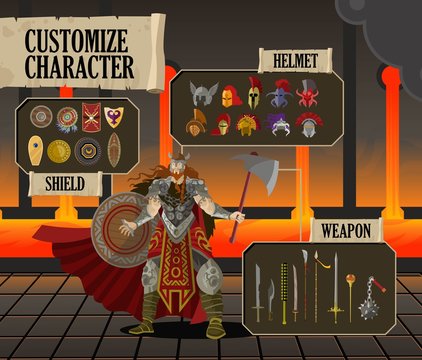videogame customize character screen