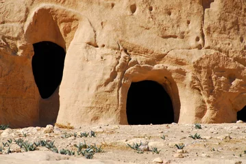 Afwasbaar fotobehang The stone caves of Petra © Oleksandr Umanskyi