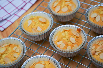 durian butter cake with almond slides