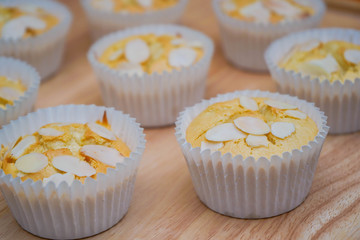 durian butter cake with almond slides