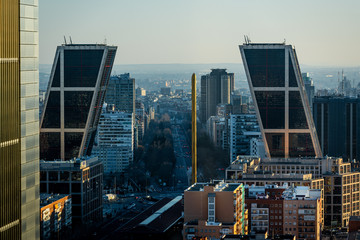 Castellana and Madrid skyline from above