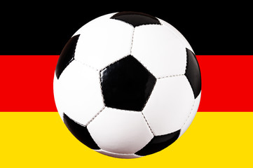 Fototapeta premium Fussball Ball, Fahne Deutschland