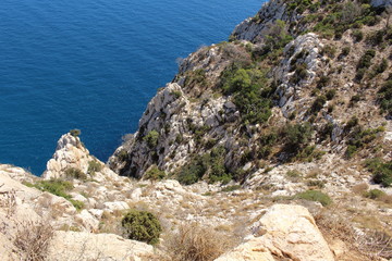 A mountain against the sea