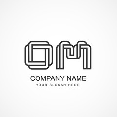 Initial Letter OM Logo Vector Design