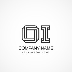Initial Letter OI Logo Vector Design