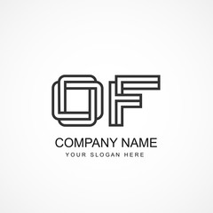 Obraz premium Initial Letter OF Logo Vector Design