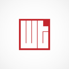 Initial Letter WT Logo Vector Design