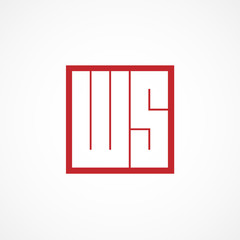 Initial Letter WS Logo Vector Design
