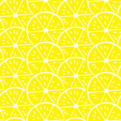 ABSTRACT LEMON SLICE SEAMLESS VECTOR PATTERN. FRESH SUMMER FEELING PATTERN