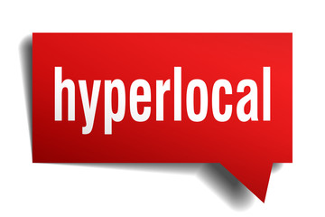 hyperlocal red 3d speech bubble