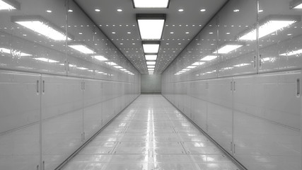 3d Render. Futuristic interior environment