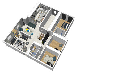 Naklejka premium 3d render modern apartment