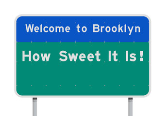 Welcome to Brooklyn entrance road sign