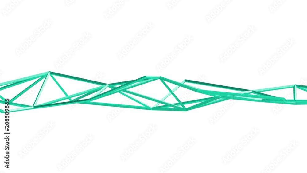 Poster abstract 3d rendering of geometric shape. cgi loop animation with lines. modern background with poly