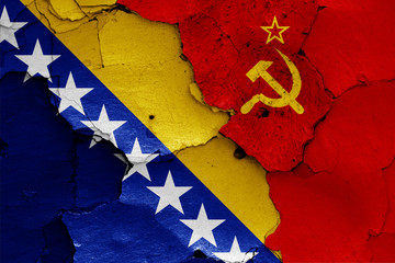 flags of Bosnia and Herzegovina and Soviet Union