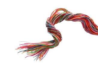 Telecommunication network cables isolated on white background, with clipping path  © dule964