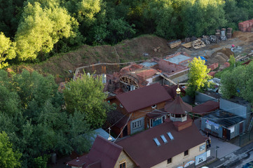 Construction site of building orthodox church