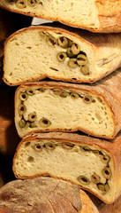 whole wheat bread with olive green
