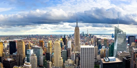Fotobehang New York Skyline van New York en panoramisch uitzicht op Manhattan