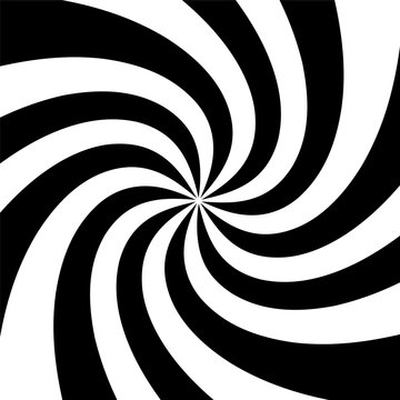 A black and white spiral optical illusion background. Stock vector illustration, monochrome © pukach2012