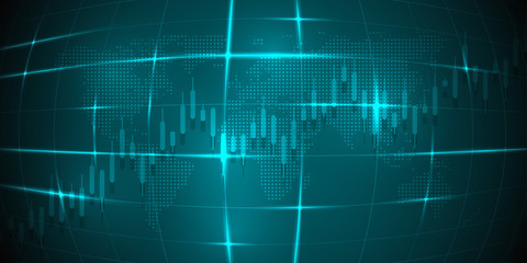 Business candle stick graph chart of stock market investment trading. Trend of graph. Vector illustration