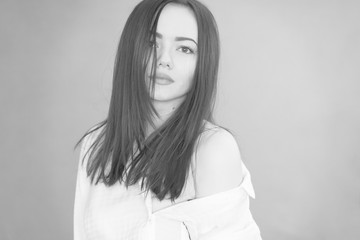 Fototapeta premium Beautiful sexy girl, black and white