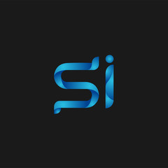 Initial Letter SI Logo Vector Design