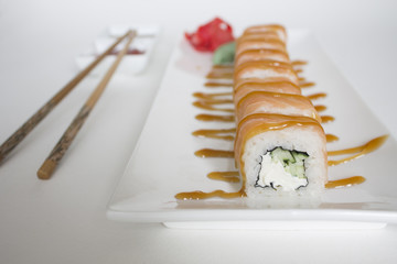 healthy food sushi menu and sticks