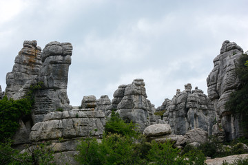 Fototapeta na wymiar A landscape of limestone formations from the Jurassic era 