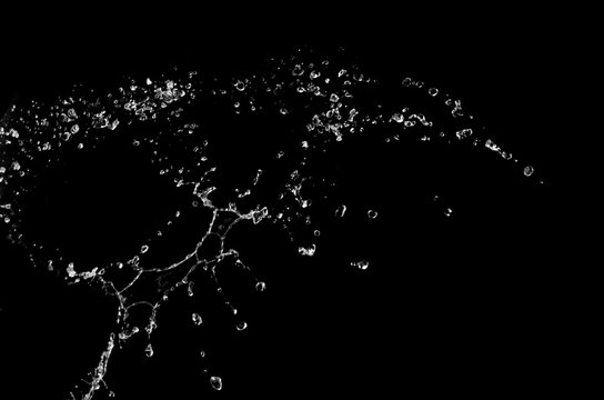 Water Splash On  Black background