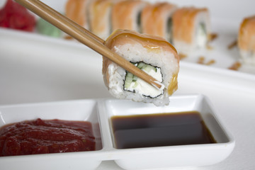 food photo sushi rolls