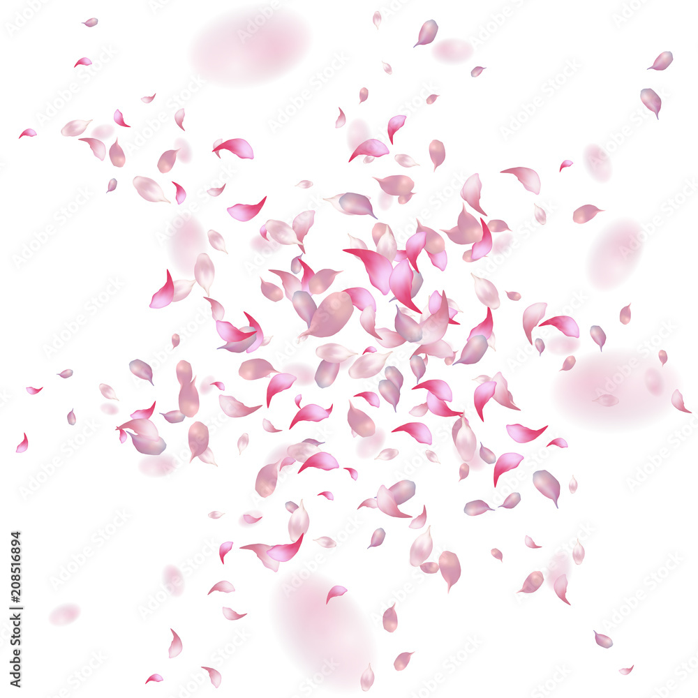 Wall mural petals flying background