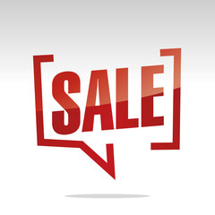 Sale in brackets white red isolated sticker icon
