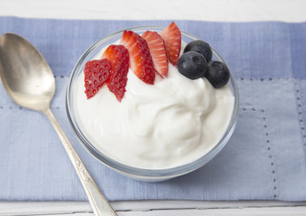 Greek Yogurt Topped with Fresh Berries