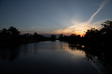 Sunset in Miami Canal