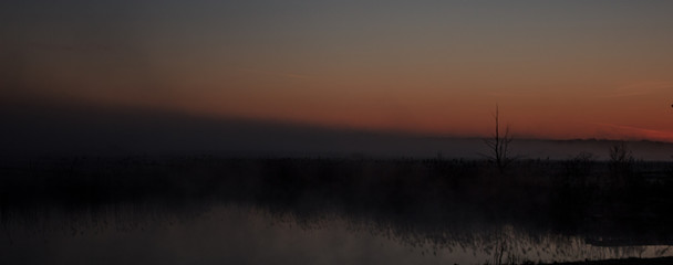 sunset over the river