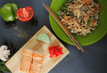 ready meal to eat sushi rolls