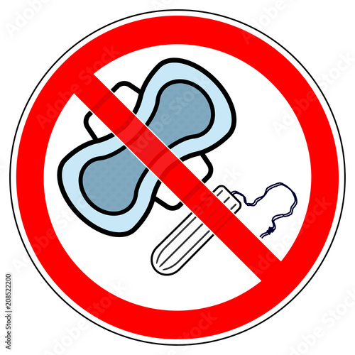 "srr368 SignRoundRed Verstopfungsgefahr Damenbinden und Tampons