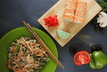 ready meal to eat sushi rolls