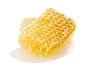 Honeycomb isolated on white background, healthy products by organic natural ingredients concept.