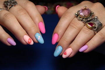 glamorous pink manicure