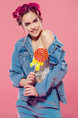 cute girl with lollipop