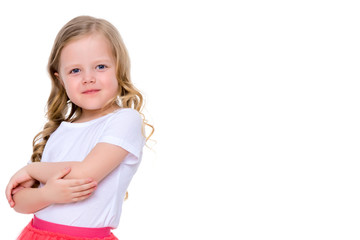 Portrait of a little girl close-up.