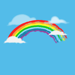 Rainbow on sky sign