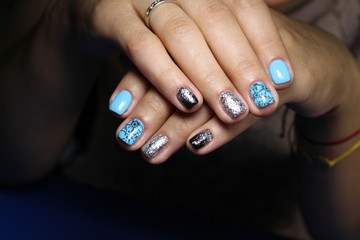 beautiful blue manicure