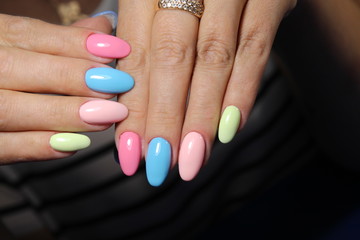 beautiful multicolored manicure