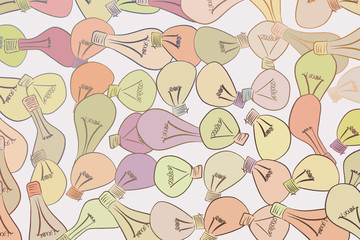 Abstract light bulb illustrations background. Backdrop, concept, effect & messy.