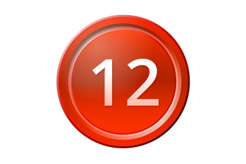 twelve number 12 red button