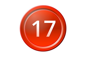 seventeen number 17 red button